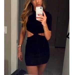 Used Zara cut out mini black dress